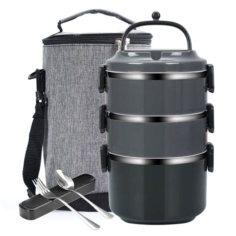 3-tier stainless steel thermal lunch box|stainless steel lunch box insulated.